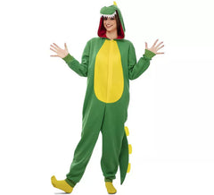 Costume de dinosaure Kugurumi vert et jaune pour adultes