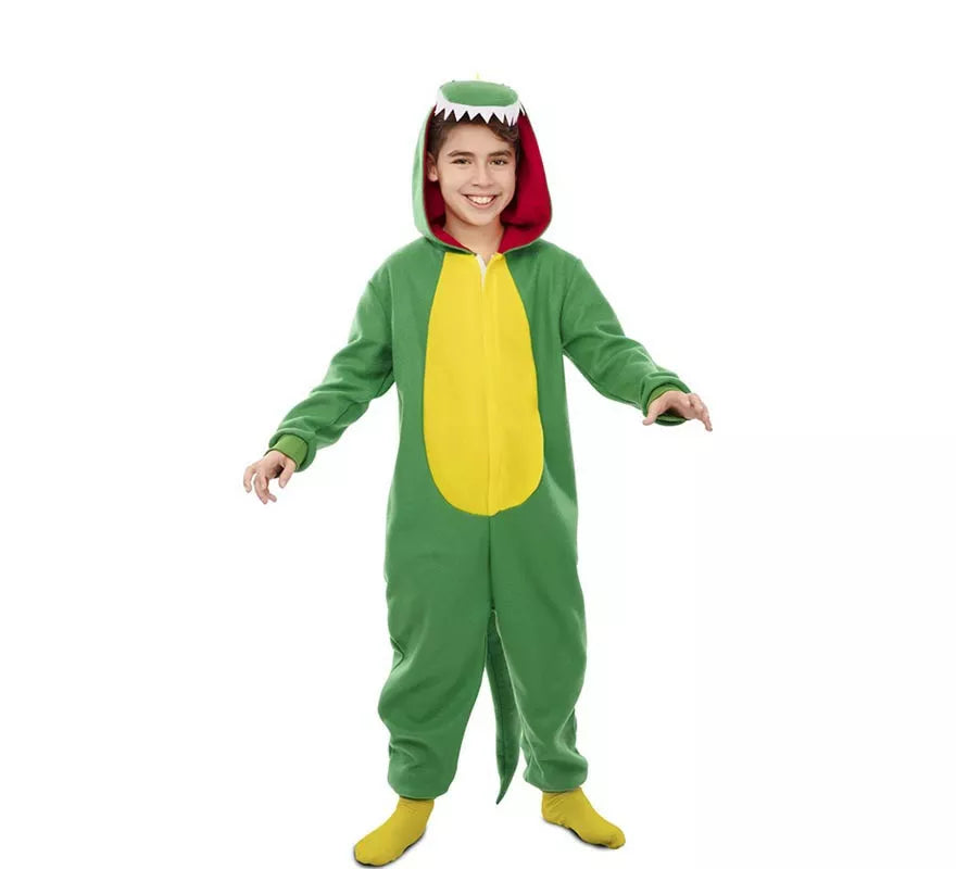 Translation missing: fr.Disfraz de Dinosaurio Kugurumi verde y amarillo para niños