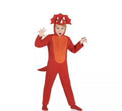 Costume de dinosaure Triceratops rouge pour enfants