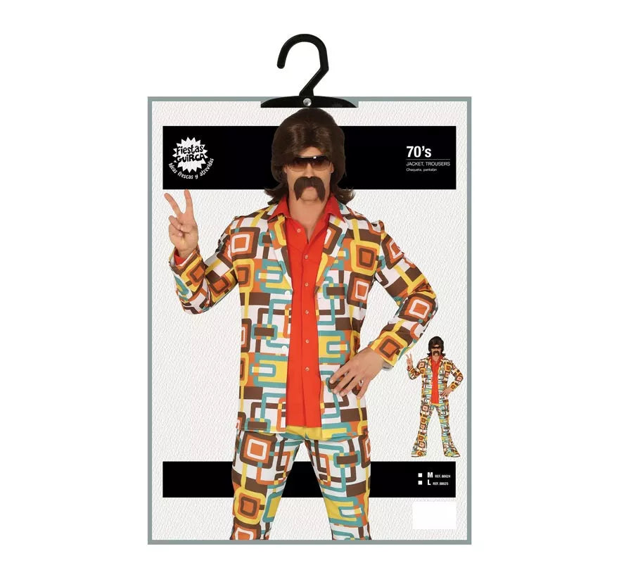 Translation missing: fr.Disfraz de Disco Años 70 Multicolor para hombre