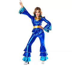 Déguisement disco bleu années 70 femme