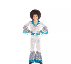 Déguisement Disco Boy argent et bleu enfant
