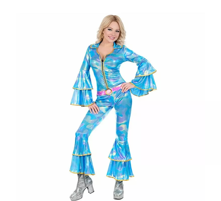 Translation missing: fr.Disfraz de Disco de los años 70 azul para mujer