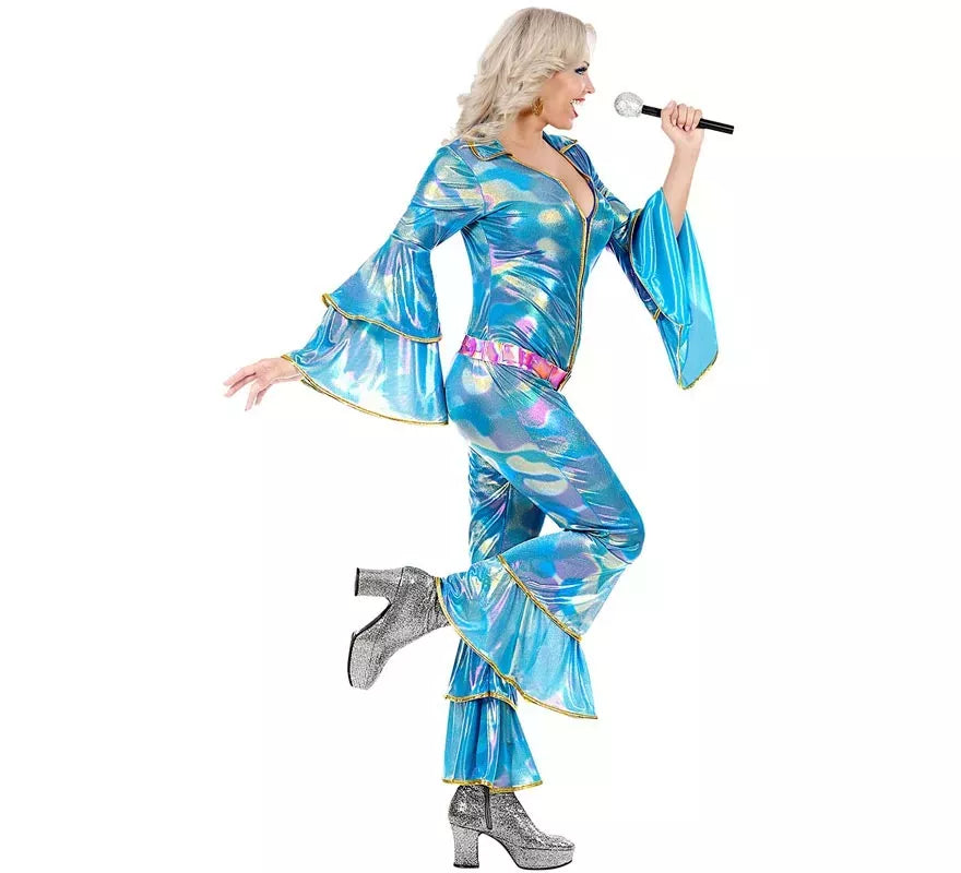 Translation missing: fr.Disfraz de Disco de los años 70 azul para mujer