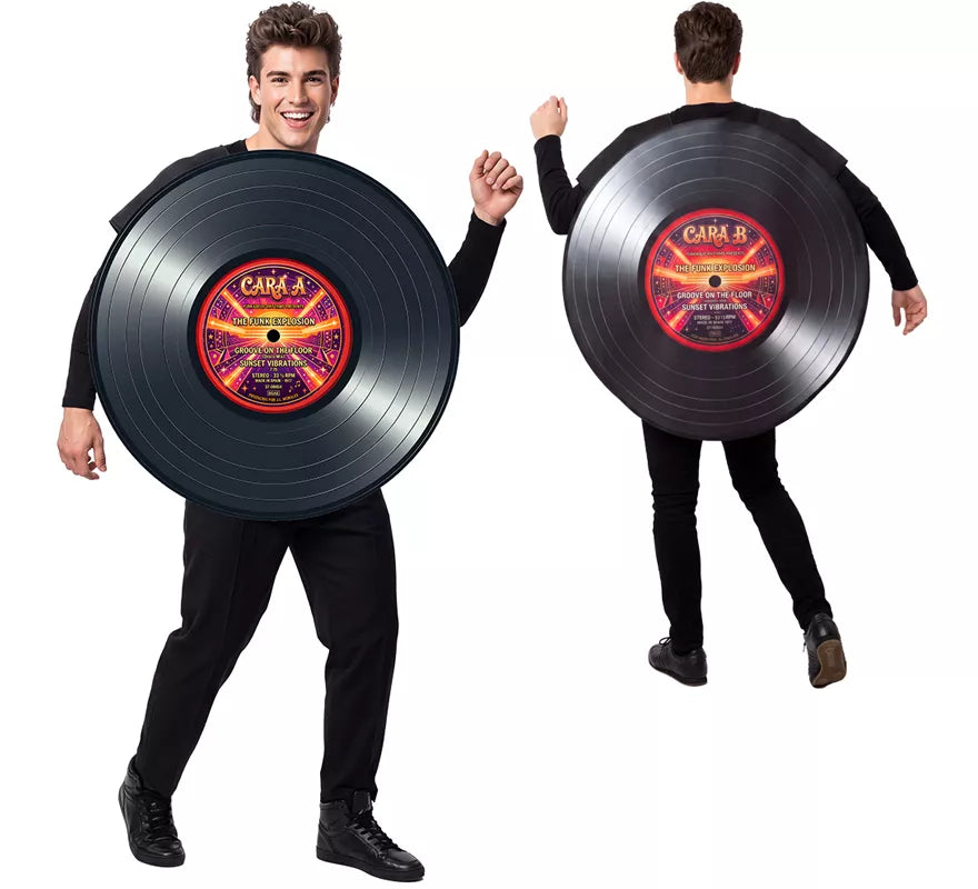 Translation missing: fr.Disfraz de Disco de Vinilo Retro para adultos