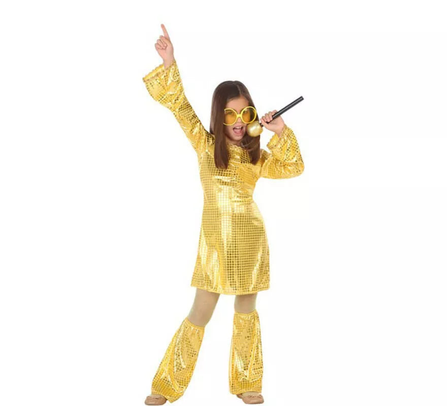 Translation missing: fr.Disfraz de Disco dorado para niña