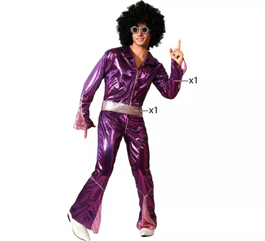Disfraz de Disco Fucsia para hombre