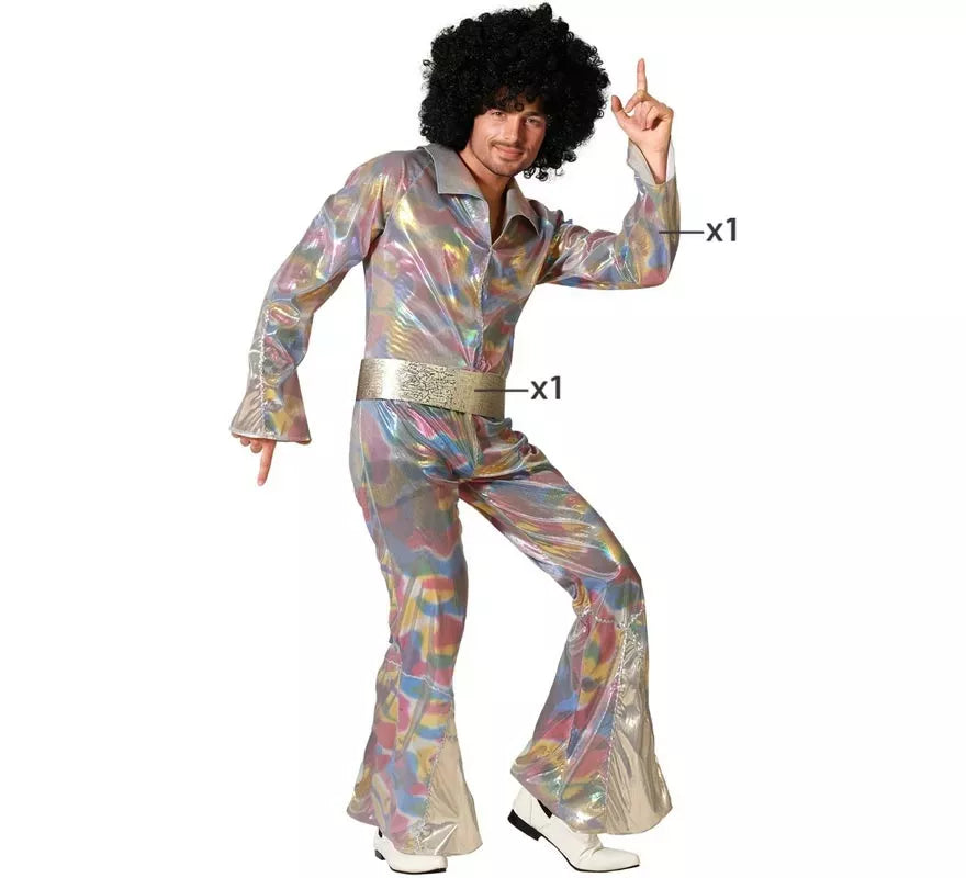 Translation missing: fr.Disfraz de Disco multicolor para hombre