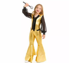 Déguisement Disco Doré Fille