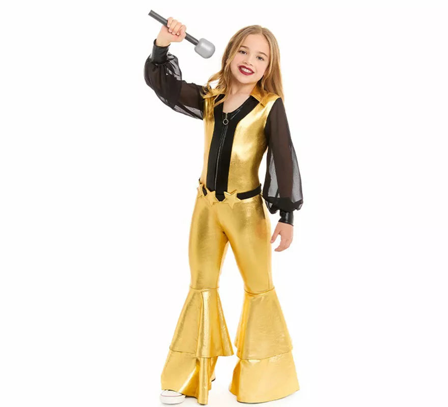 Translation missing: fr.Disfraz de Disco oro para niña