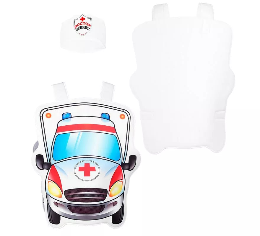 Translation missing: fr.Disfraz de Doctor blanco en Ambulancia con gorro para niños