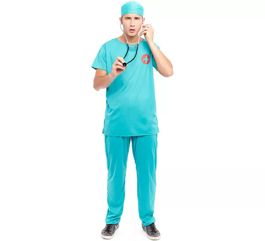 Translation missing: fr.Disfraz de Doctor Cirujano azul para hombre