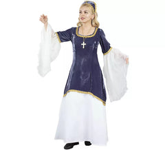 Déguisement Doña Petronila bleu et blanc femme