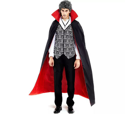 Disfraz de Drácula clásico con capa bicolor para hombre