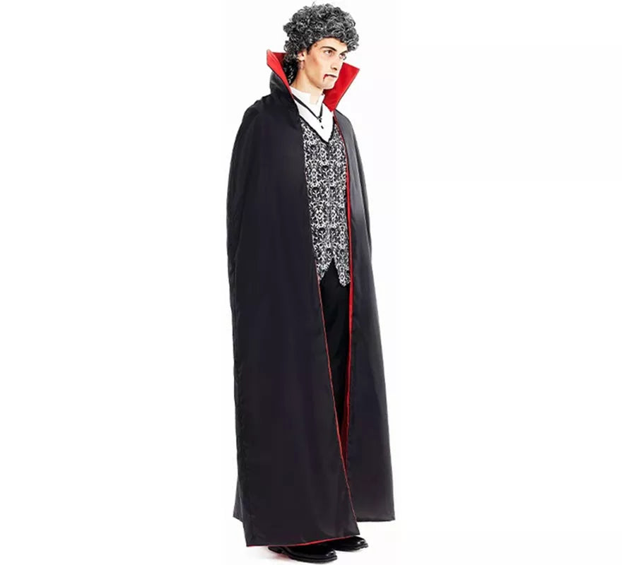 Translation missing: fr.Disfraz de Drácula clásico con capa bicolor para hombre