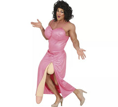 Déguisement drag rose extraverti homme
