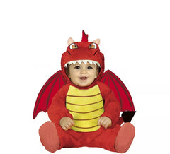 Déguisement dragon rouge avec ailes bébé