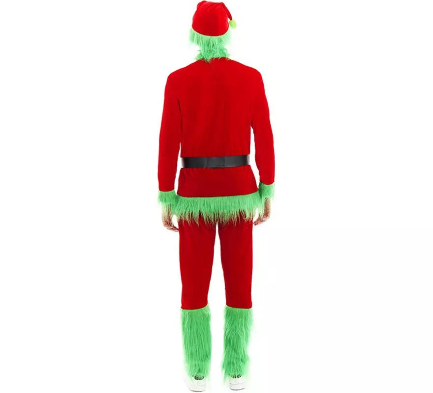 Disfraz de Duende Gruñón de Navidad verde para hombre