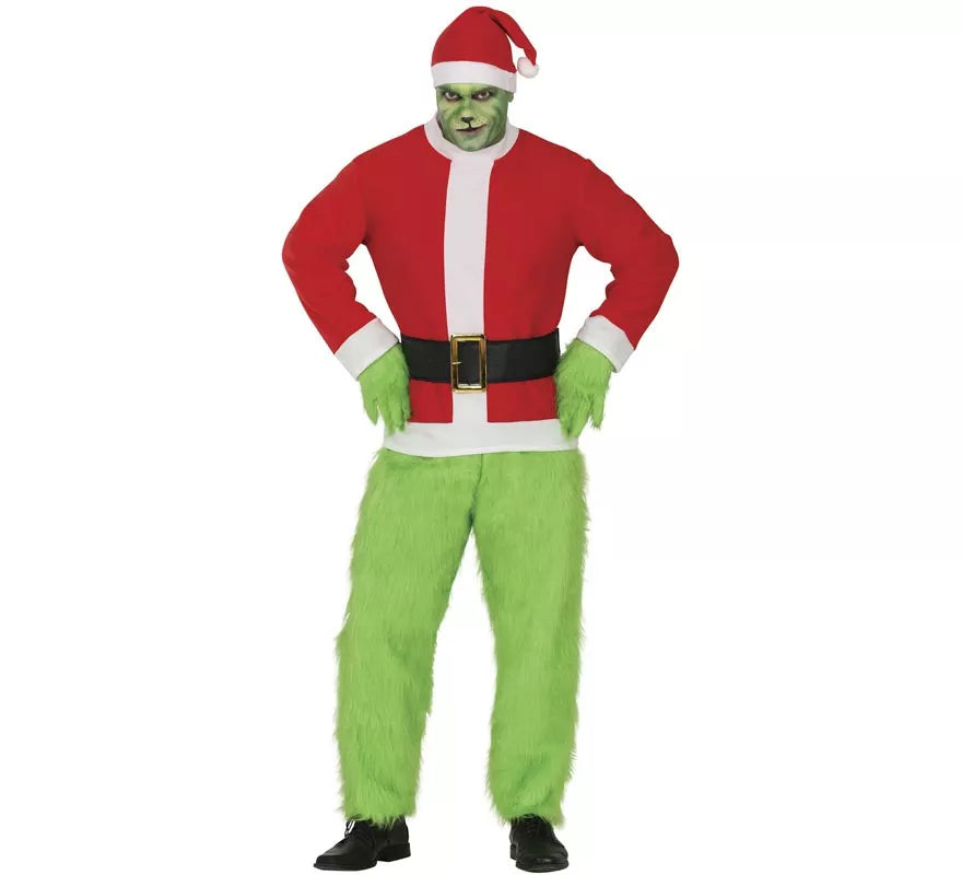 Translation missing: fr.Disfraz de Duende Gruñón de Navidad verde para hombre