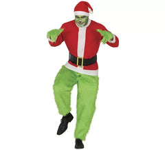 Costume d'elfe de Noël grincheux vert pour homme