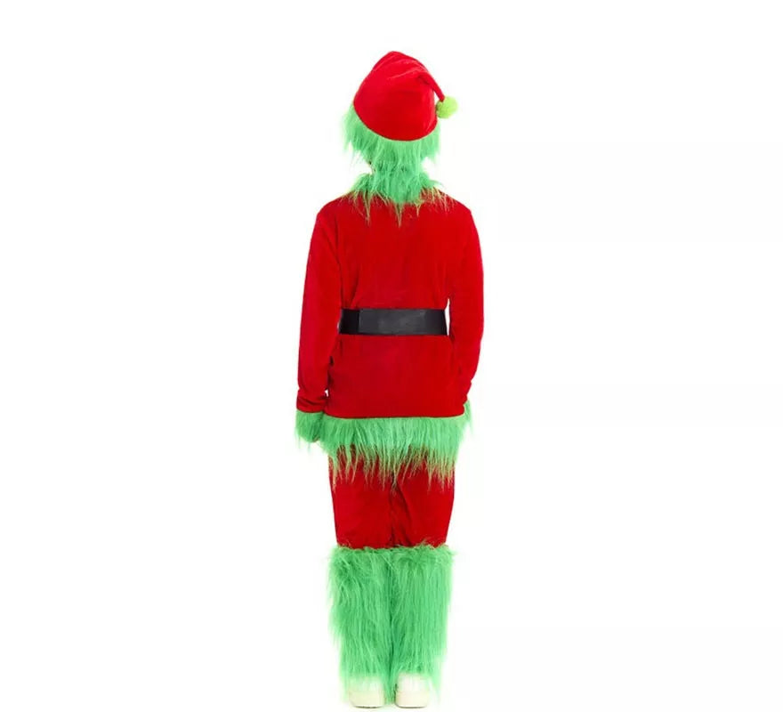 Translation missing: fr.Disfraz de Duende Gruñón de Navidad verde para niño
