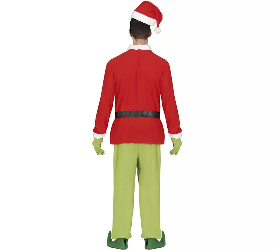 Translation missing: fr.Disfraz de Duende Gruñón Navideño verde para hombre