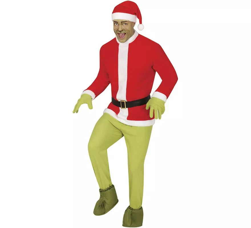Translation missing: fr.Disfraz de Duende Gruñón Navideño verde para hombre