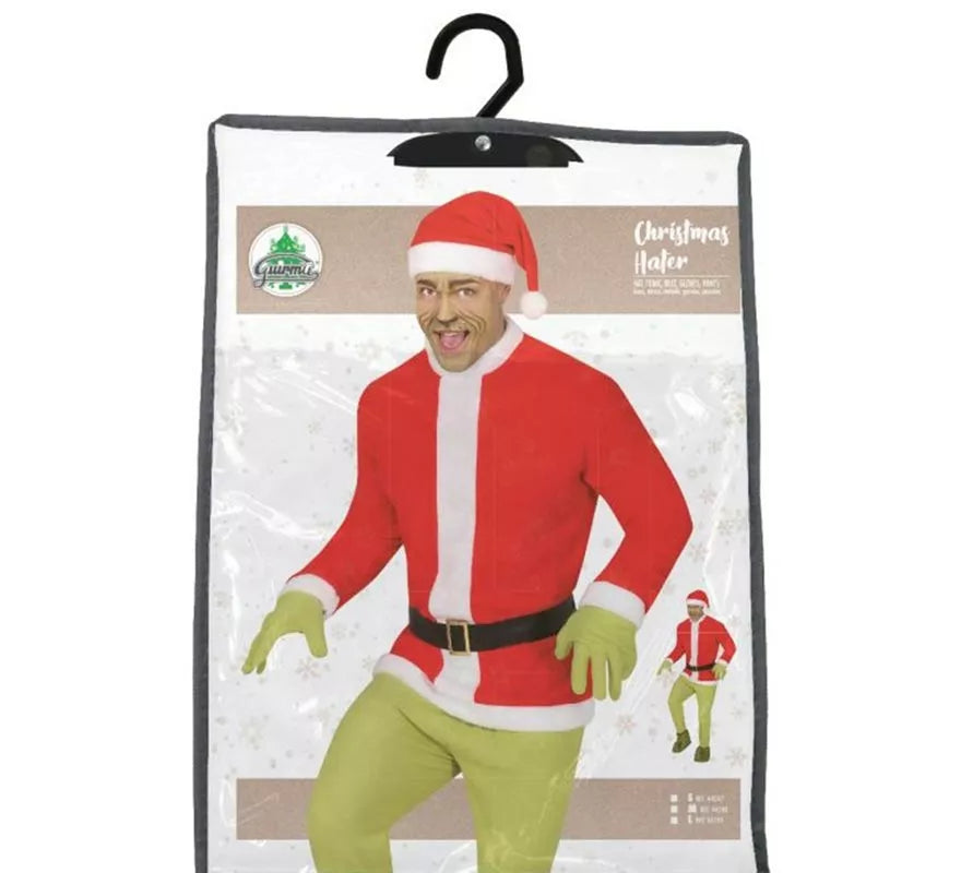 Translation missing: fr.Disfraz de Duende Gruñón Navideño verde para hombre