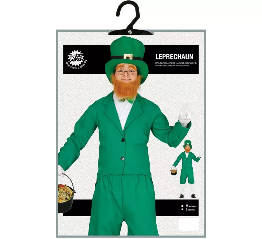 Translation missing: fr.Disfraz de Duende verde Irlandés Leprechaun para hombre
