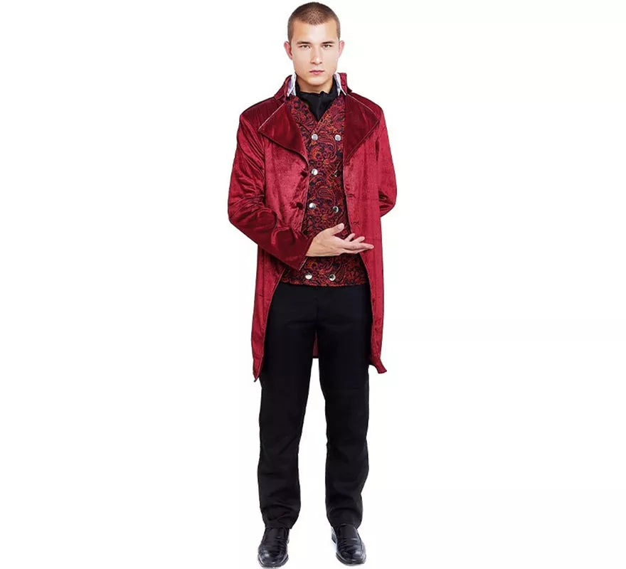 Translation missing: fr.Disfraz de Duque Inglés elegante vinotinto para hombre