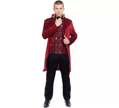 Déguisement élégant de duc anglais bordeaux homme