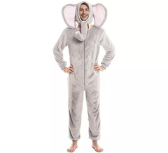 Déguisement d'éléphant gris avec chapeau pour homme