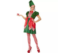 Costume d'elfe assistante du Père Noël pour femmes