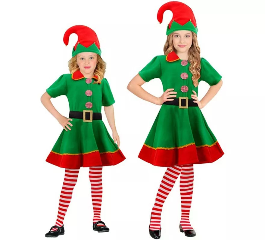 Disfraz de Elfa Ayudante de Santa Claus para niña