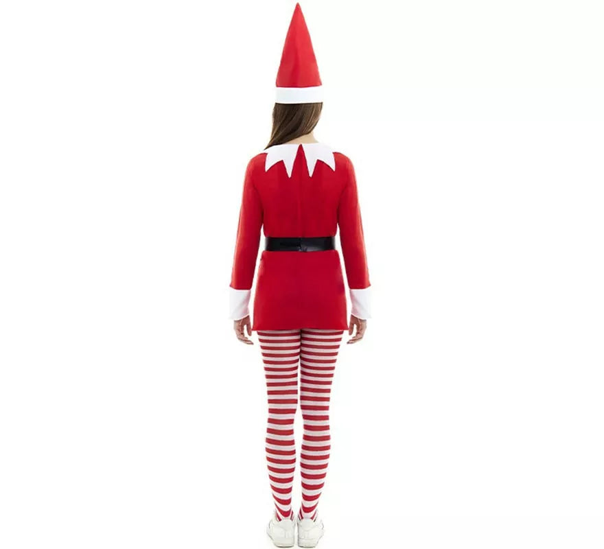 Translation missing: fr.Disfraz de Elfa Polar roja en vestido con gorro para mujer