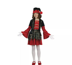 Costume de lutin rouge et vert foncé pour fille