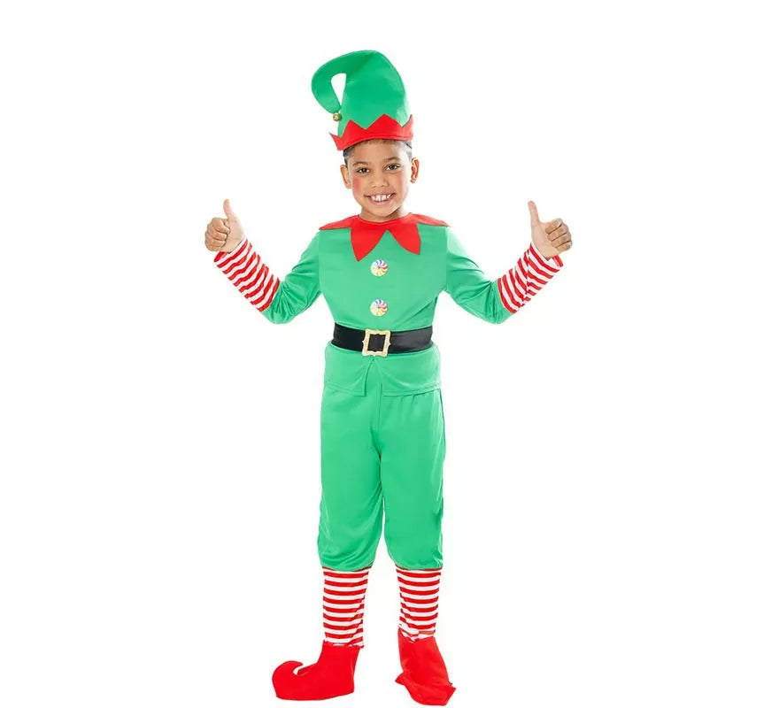 Translation missing: fr.Disfraz de Elfo Ayudante de Santa con gorro para niño