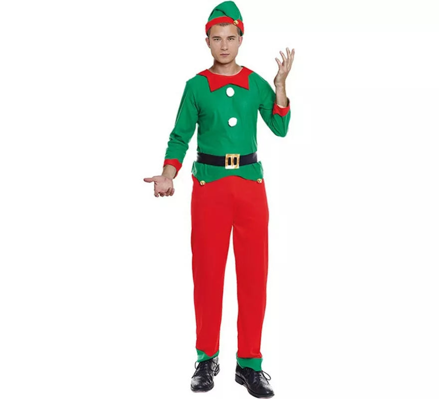 Translation missing: fr.Disfraz de Elfo de Navidad Ayudante de Papá Noel para hombre