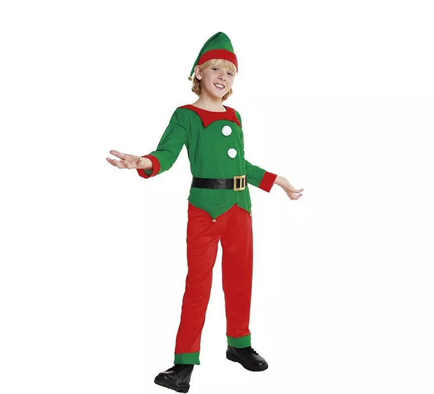 Translation missing: fr.Disfraz de Elfo de Navidad Ayudante de Papá Noel para niño