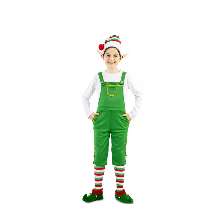 Disfraz de Elfo Verde con gorro para niños