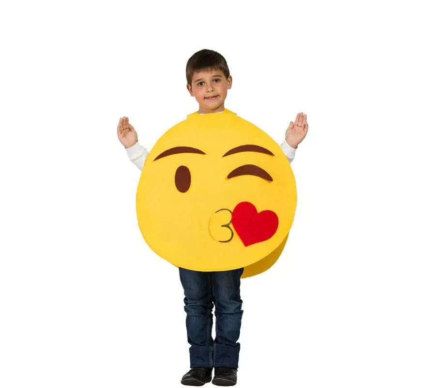 Translation missing: fr.Disfraz de Emoticono Besucón para niños