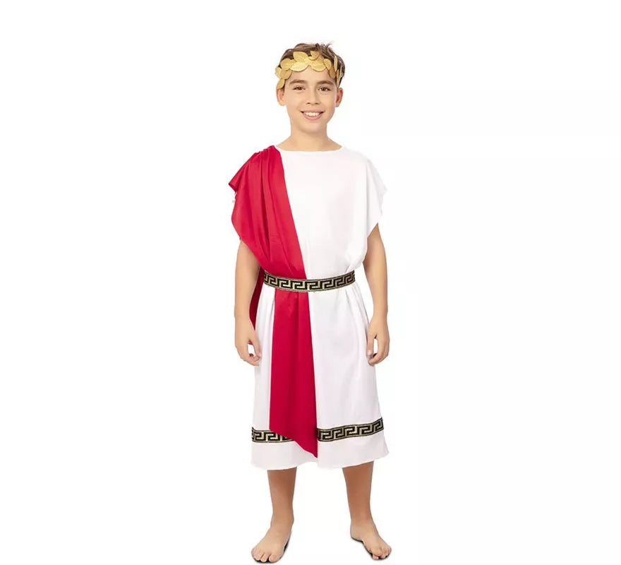 Translation missing: fr.Disfraz de Emperador Romano con chal rojo para niño