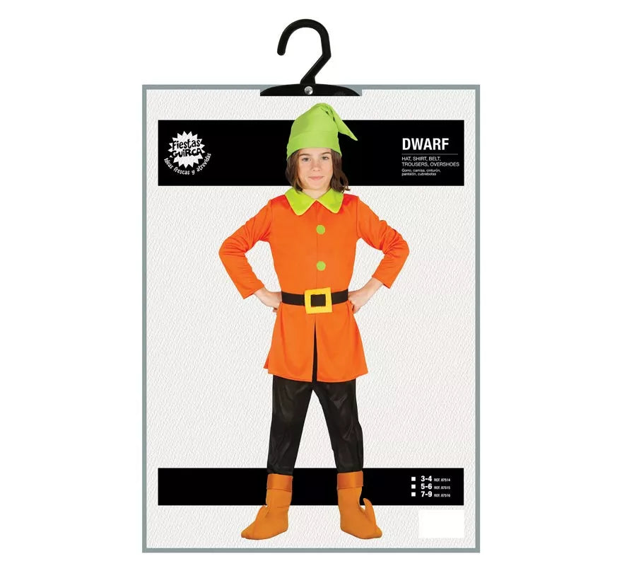 Translation missing: fr.Disfraz de Enanito de Cuento naranja y verde para niños