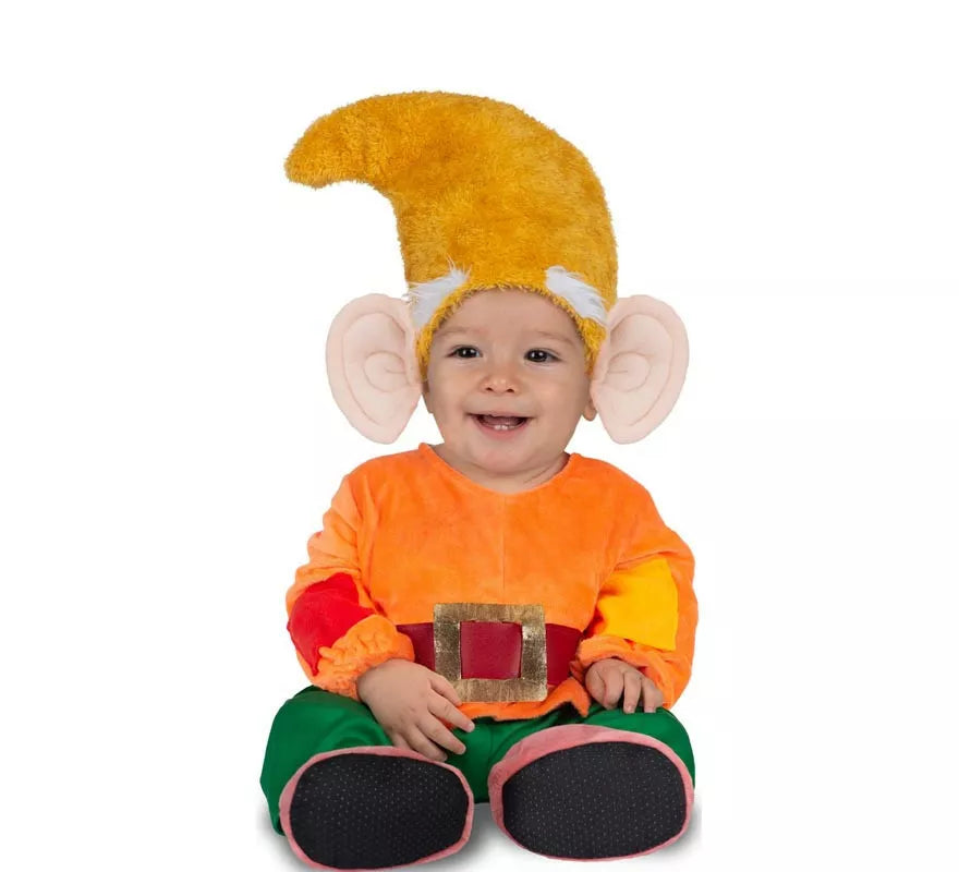 Translation missing: fr.Disfraz de Enanito naranja con gorro para bebé y niño