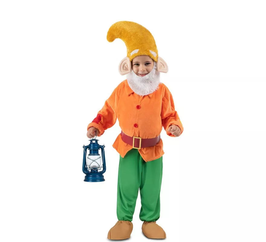 Translation missing: fr.Disfraz de Enanito naranja con gorro para niño