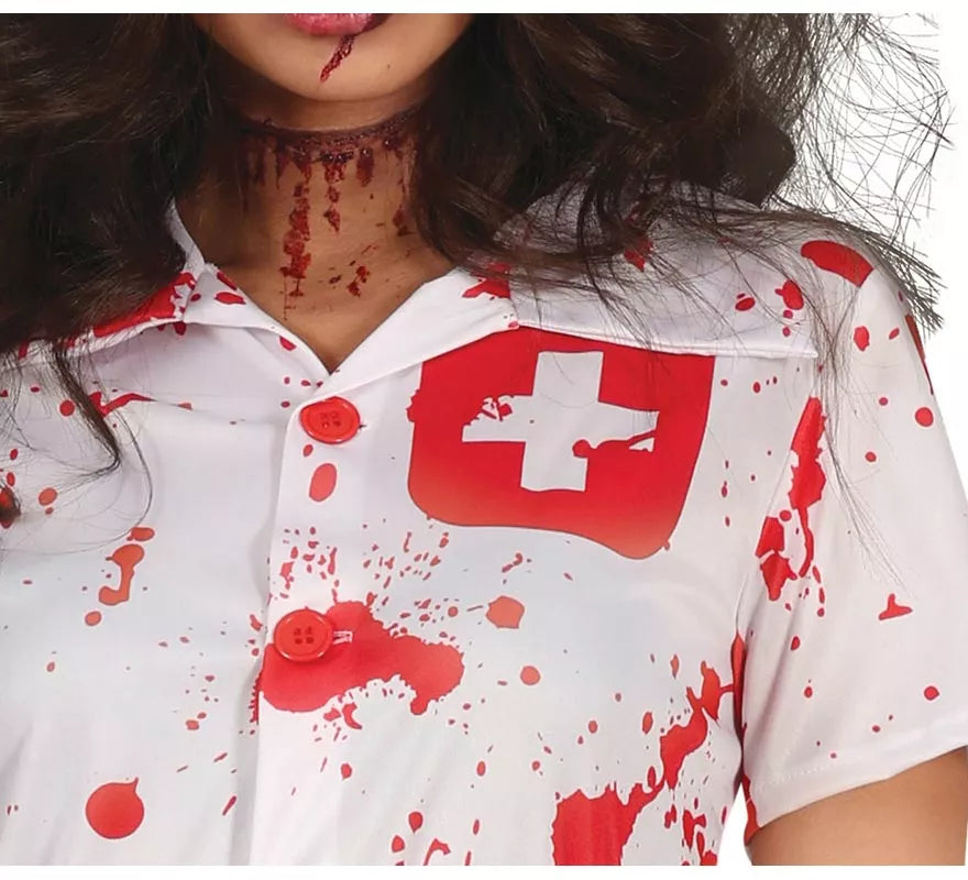 Translation missing: fr.Disfraz de Enfermera Zombie blanco para mujer