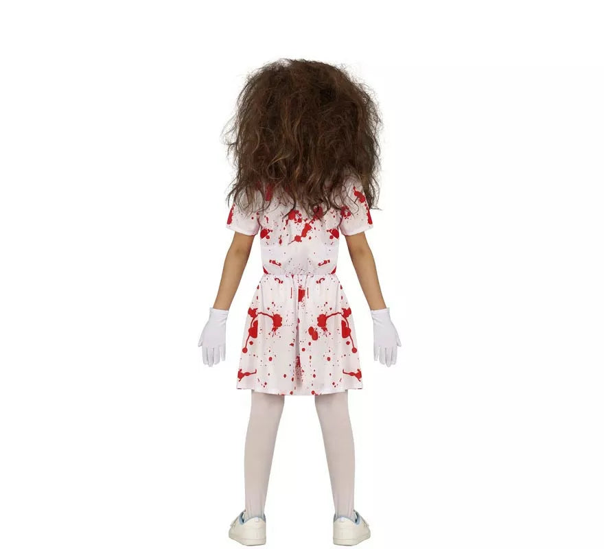 Translation missing: fr.Disfraz de Enfermera Zombie blanco para niña