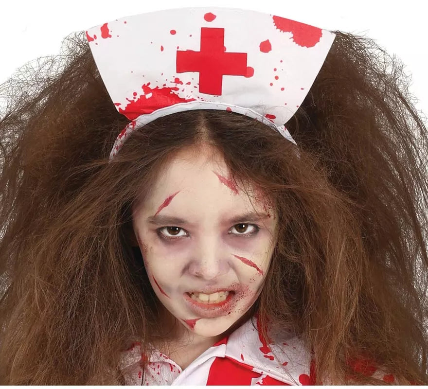 Translation missing: fr.Disfraz de Enfermera Zombie blanco para niña