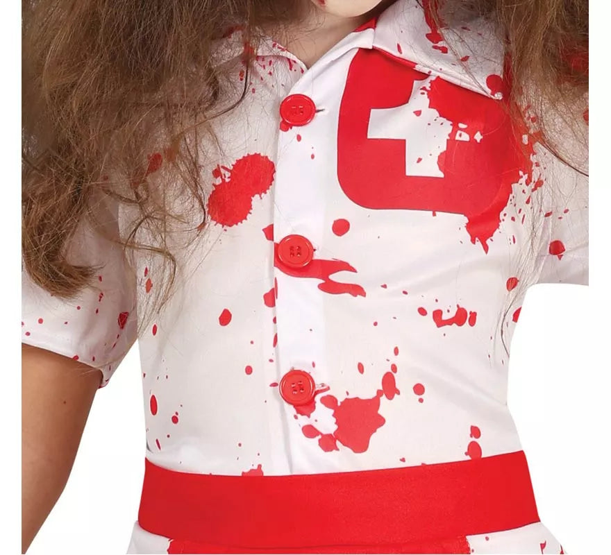 Translation missing: fr.Disfraz de Enfermera Zombie blanco para niña