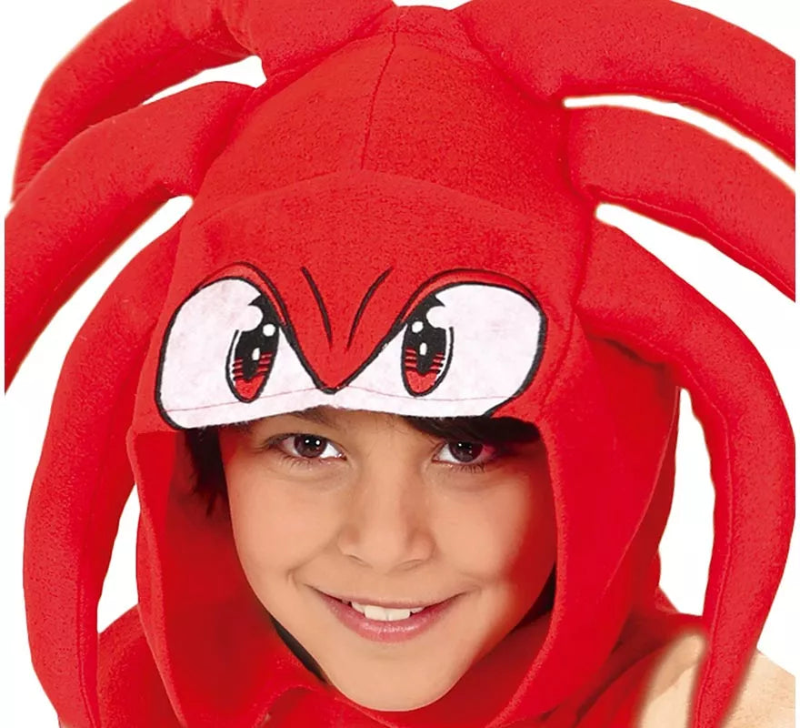 Disfraz de Knuckles Sonic rojo para niños